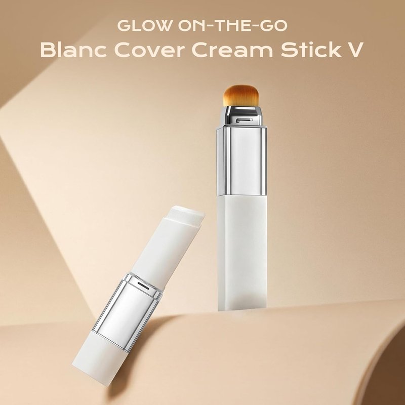 Color Changing Foundation Stick - Hydrating Concealer Base Makeup with Built-in Brush | Portable Natural Cream