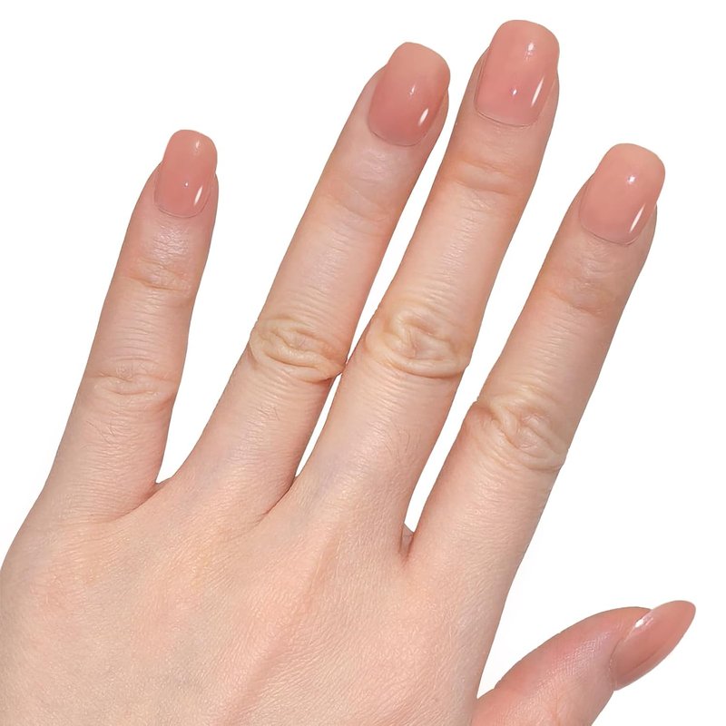 GLAMERMAID Nude Pink Short Press-On Nails - Natural Extra Short Squoval Gel Fake Nails for Women | Reusable Acrylic Manicure Kit