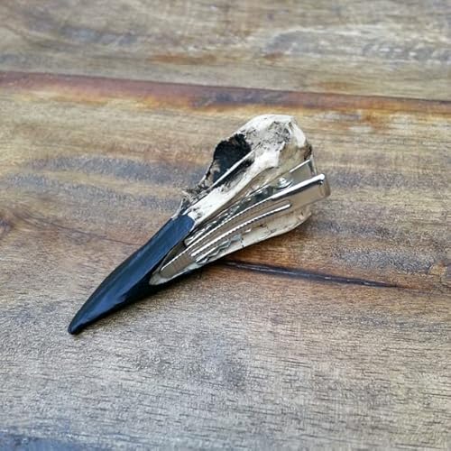 Raven Skull Hair Clip Gothic Headpiece, Goth Witchy Viking Wedding Hair Accessory for Brides, Bridal Barrette