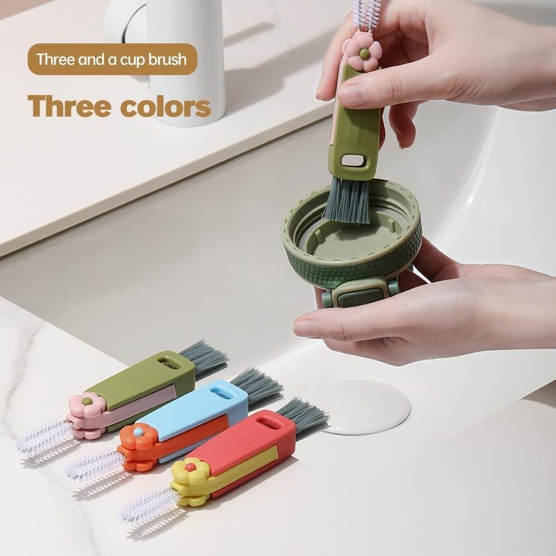 3-in-1 Multifunctional Cleaning Brush - Portable Cup Lid Cleaner for Baby Bottles & Tight Spaces