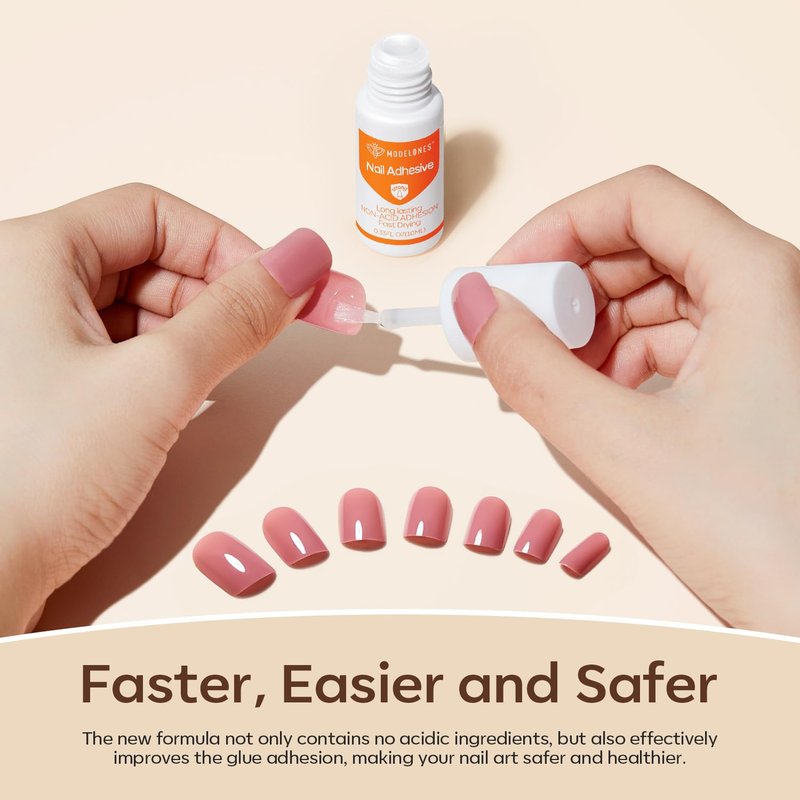 Modelones Nail Glue - Super Strong Long-Lasting Gel for Press-On & Acrylic Nails | 10 ML Non-Toxic Formula