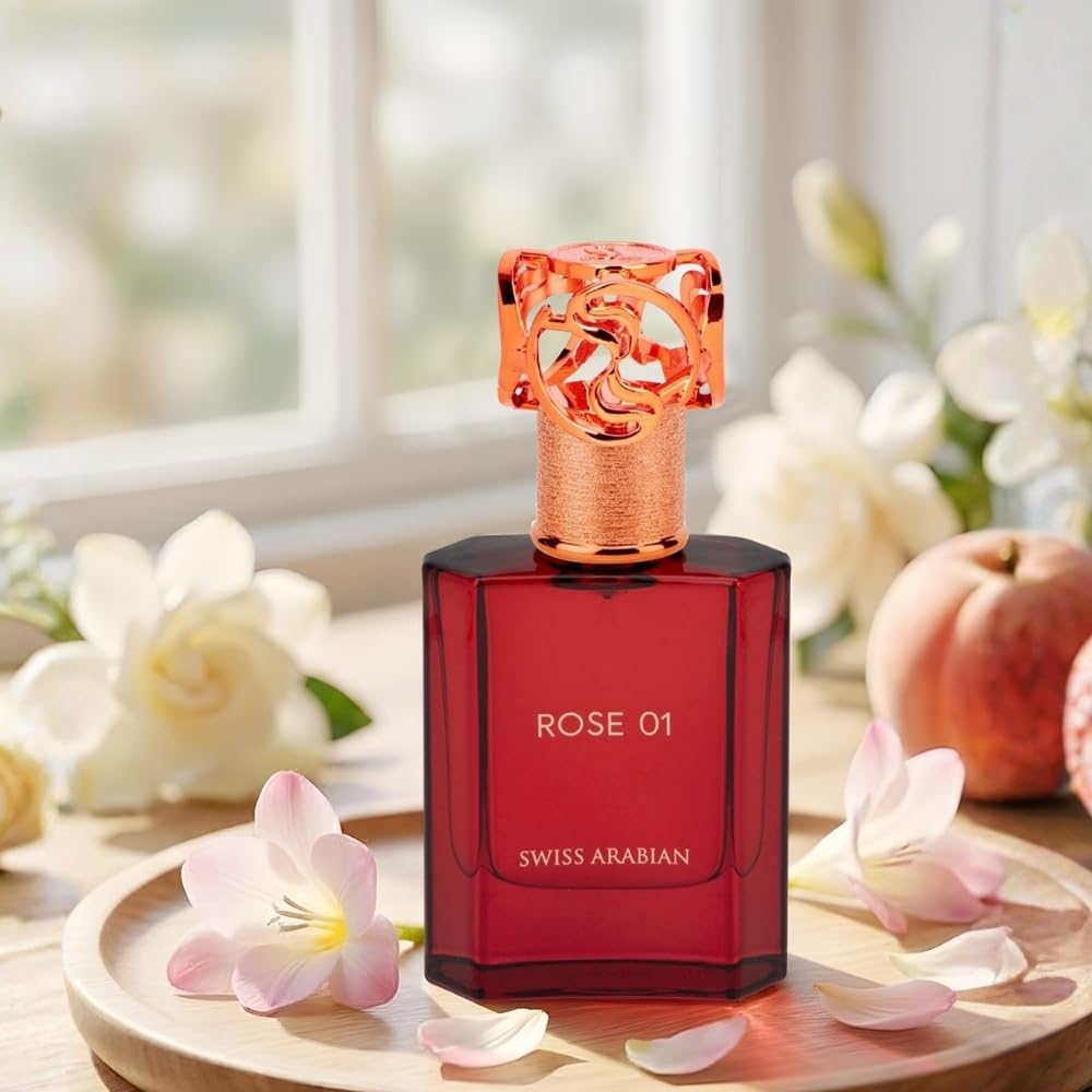 Swiss Arabian Rose 01 - Luxury Products From Dubai - Long Lasting, Addictive Personal EDP Spray Fragrance - Seductive Signature Aroma - 1.7 Oz