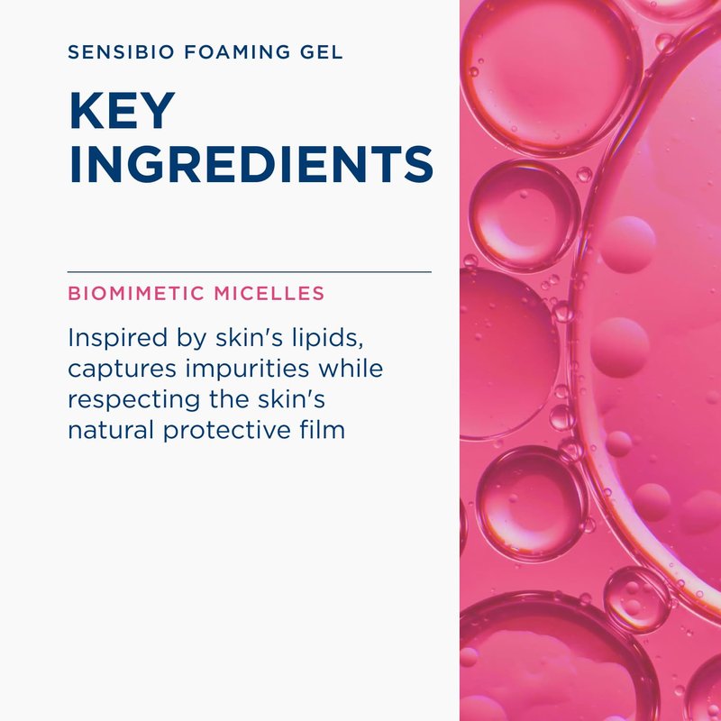 Bioderma Sensibio Foaming Gel - Gentle Face Cleanser for Sensitive Skin | Unscented, 16.9 Fl Oz