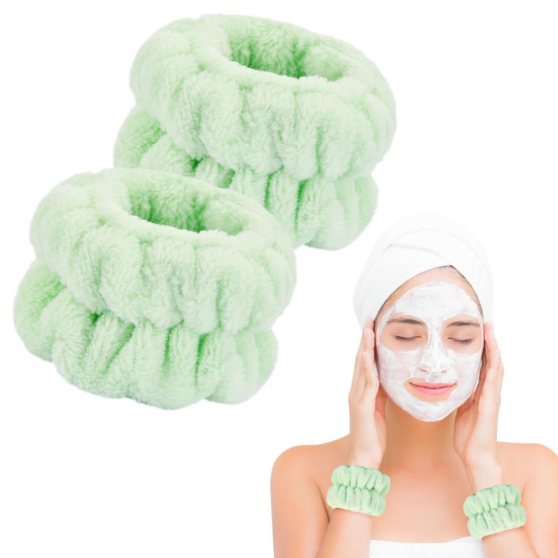 2 Pcs Wrist Bands for Washing Face-Dorbetar, Microfiber Wrist Towels for Washing Face, Spa Wristbands for Washing Face, Face Wash Wristbands, Arm Bands for Washing Face for Woman and Children