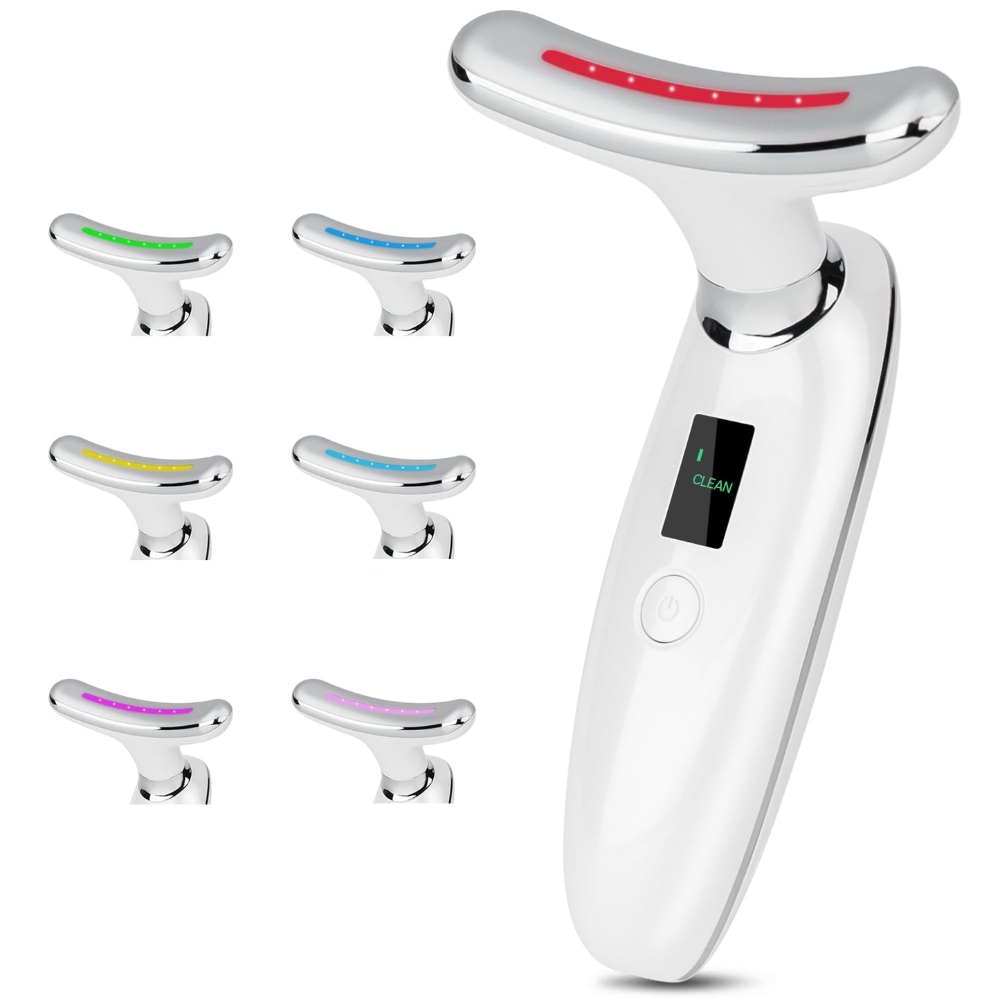 VRAIKO Lilac 7-in-1 Beauty Massager for Face and Neck - Jawline Lifting & Firming - Face Lymphatic Drainage Massager for Anti Aging Wrinkle, Forehead Lines, and Dark Circles, White