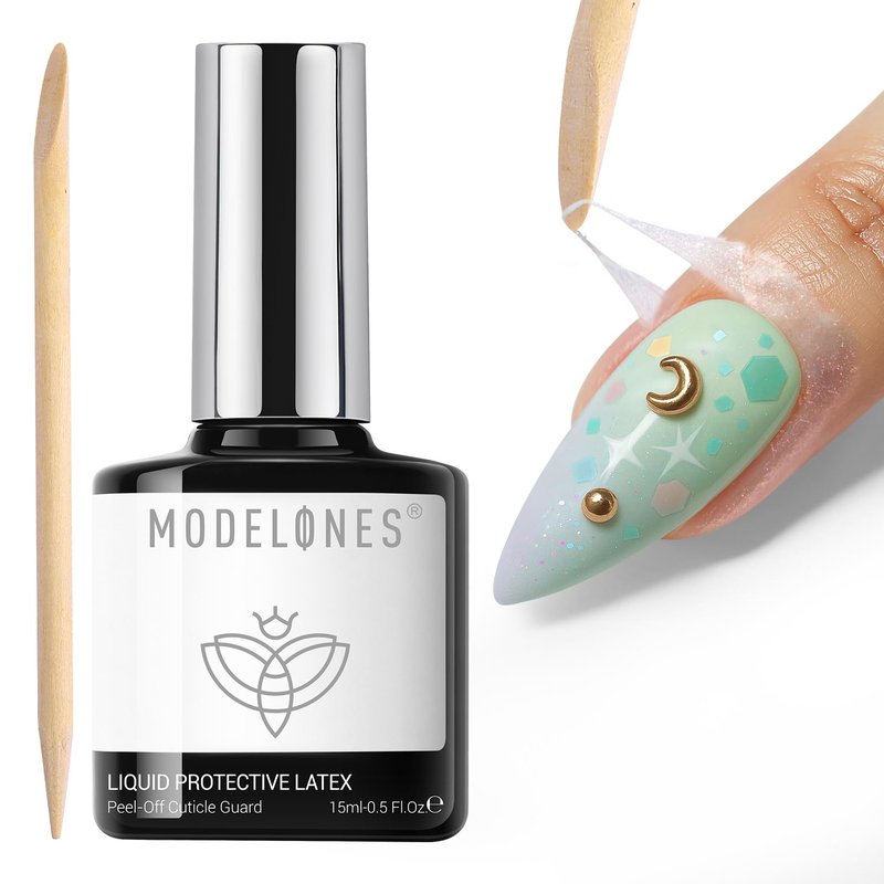 Modelones Gel Polish - Liquid Latex Nail Polish Barrier, 15ml | Fast-Dry Cuticle Guard & Skin Protector