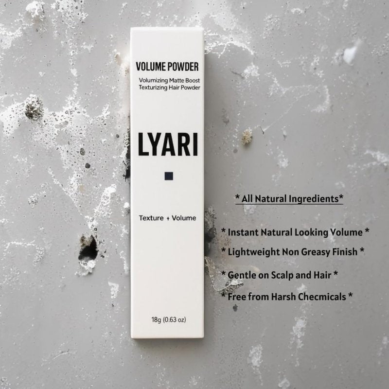 LYARI Hair Texture & Volumizing Powder – Hair Styling Powder- Matte Finish, Lightweight, Long-Lasting Hold – Ideal for Men & Women, All Hair Types – 18g