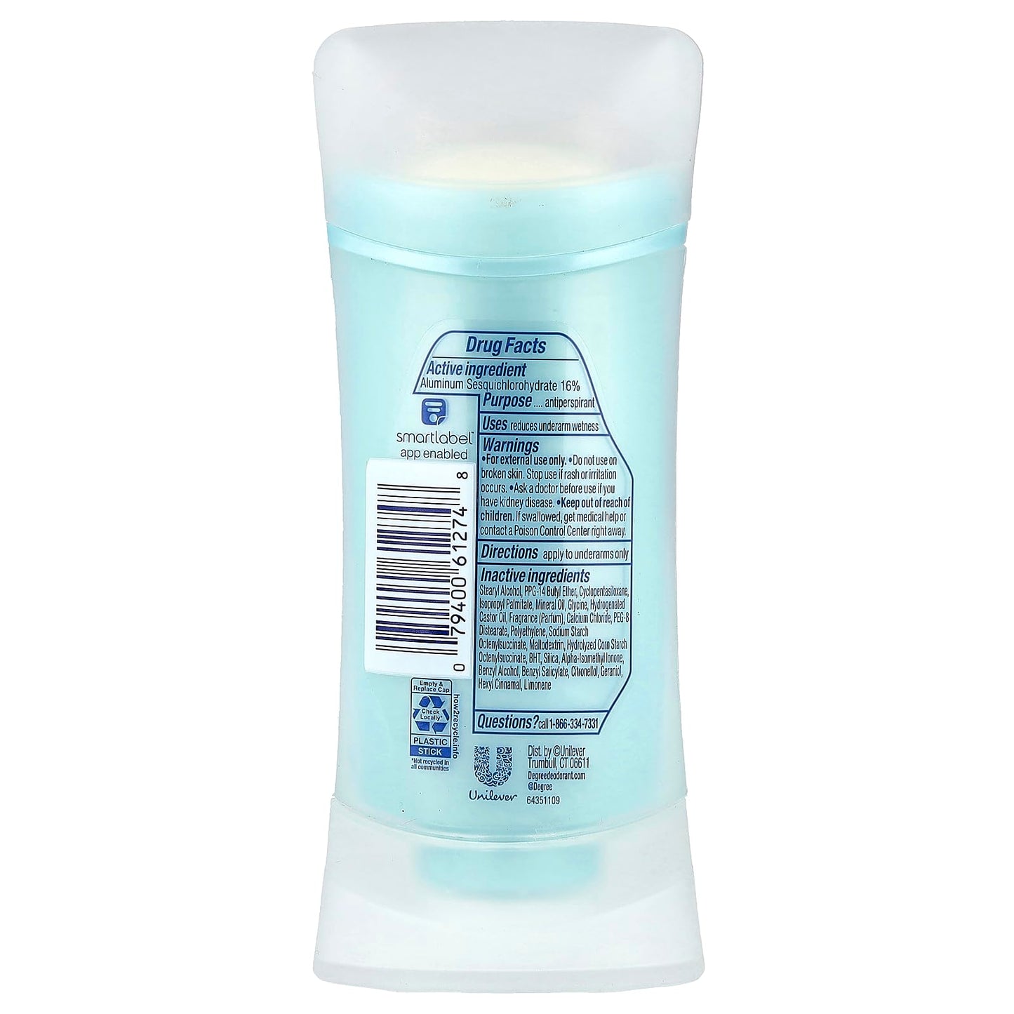 Degree Advanced, 72H Body Heat Activated™, Antiperspirant Deodorant, Stress Control, 2.6 oz (74 g)