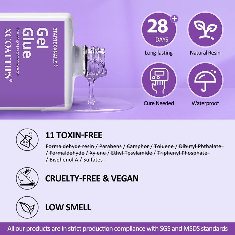 Btartboxnails Nail Tips Builder Gel Set - 15ml Long-Lasting Gel for French Tip Nails | Includes Top Coat & Glue