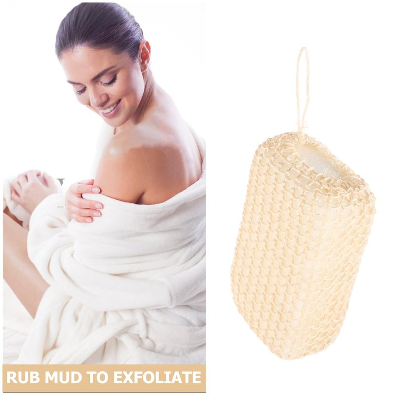 PartyKindom Natural Jute Bath Sponge Exfoliating Shower Scrubber for Body Cleansing 1-Pack Soft Sponge for Adults Spa Home Use