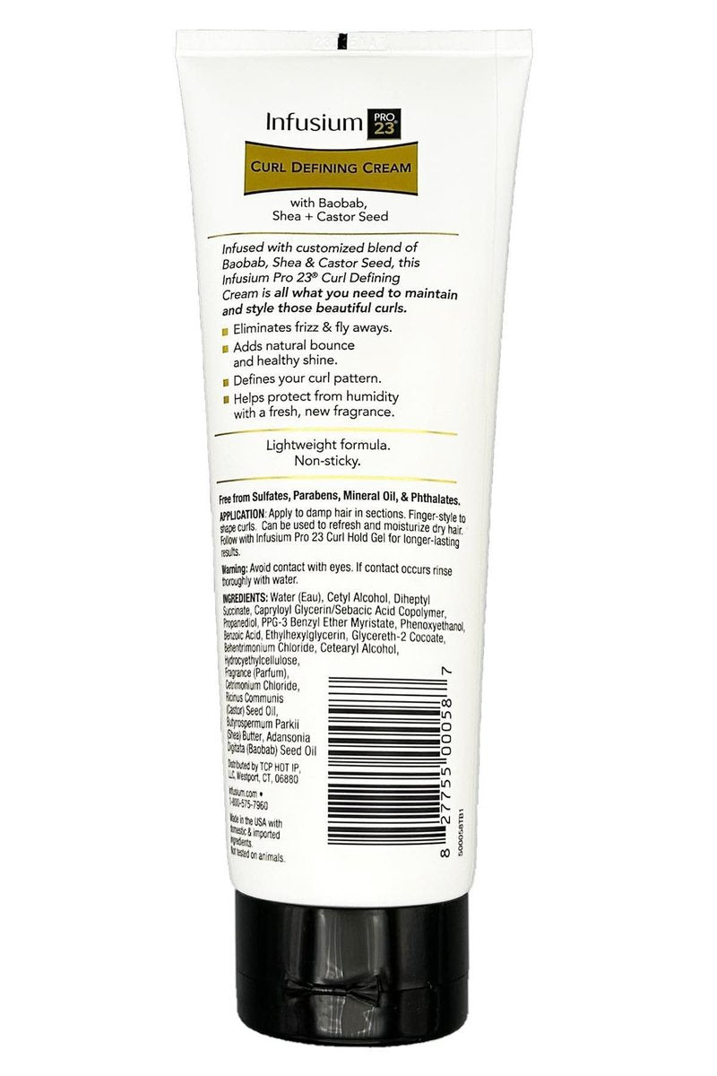 INFUSIUM 23 Curl Defining Hair Cream - Eliminates Frizz and Adds Bounce Shine 8oz., White