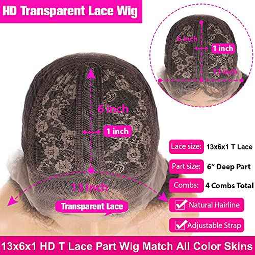 VIPbeauty Ombre Lace Front Wig Human Hair 4/27 Highlight 13x1x6 Deep Parting Transparent Lace Front T Part Wig Brown Blonde Colored Brazilian Virgin Human Hair Wig For Black Women 18 inch