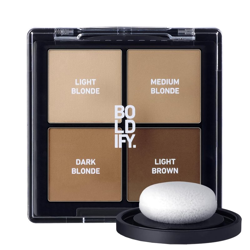BOLDIFY Hairline Powder Color Sample Kit - Water-Resistant Root Touch Up Hair Color for Gray Coverage - 24-Hour Stain-Proof, Mess-Free Hair Powder for Thinning Hair - Darker Blondes
