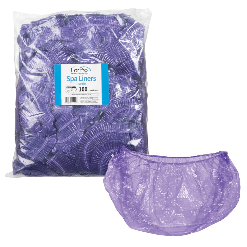 Spa Liners for Pedicure Spas - Disposable Purple Liners, 100-Count