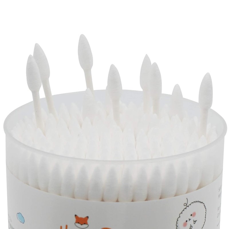 Cotton Swabs Precision Pointed - 600 Count Pointy Organic Cotton Buds Double Side Tightly Wrapped Cotton Tips Paper Stick Soft Gentle Lint-Free Cruelty-Free, Pointy & Round (White)