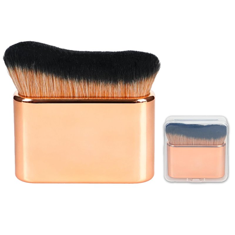 Self Tanner Brush,Body Makeup Brush, Kabuki Brush for Face and Body,Self Tanning Applicator for Leg Makeup,Bronzer,Lotion,Cream and Powder,Vegan Synthetic Bristles with Travel Case.Rose Gold