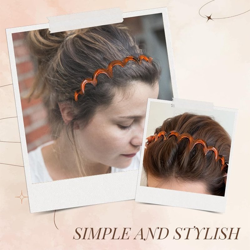 dulalayandong U Shape Fashion Tooth Hair Comb Headband, 2025 Upgrade High Cranium Head Bands, Reversible Korean Headbands with Teeth for Women Gifts for Teen Girls (Brown, one size)