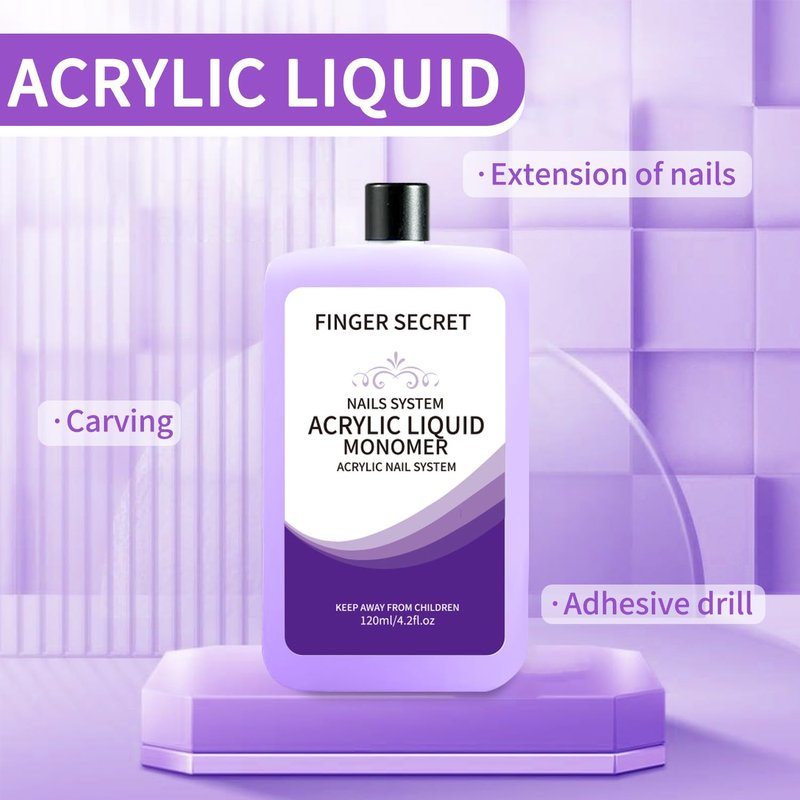 Acrylic Liquid Monomer 120m Nail Liquid Monomer for Acrylic Nails & 120ml Acrylic Brush Cleaner for Cleaning Acrylic Powder Brushes Nails Acrylic Nail Kit