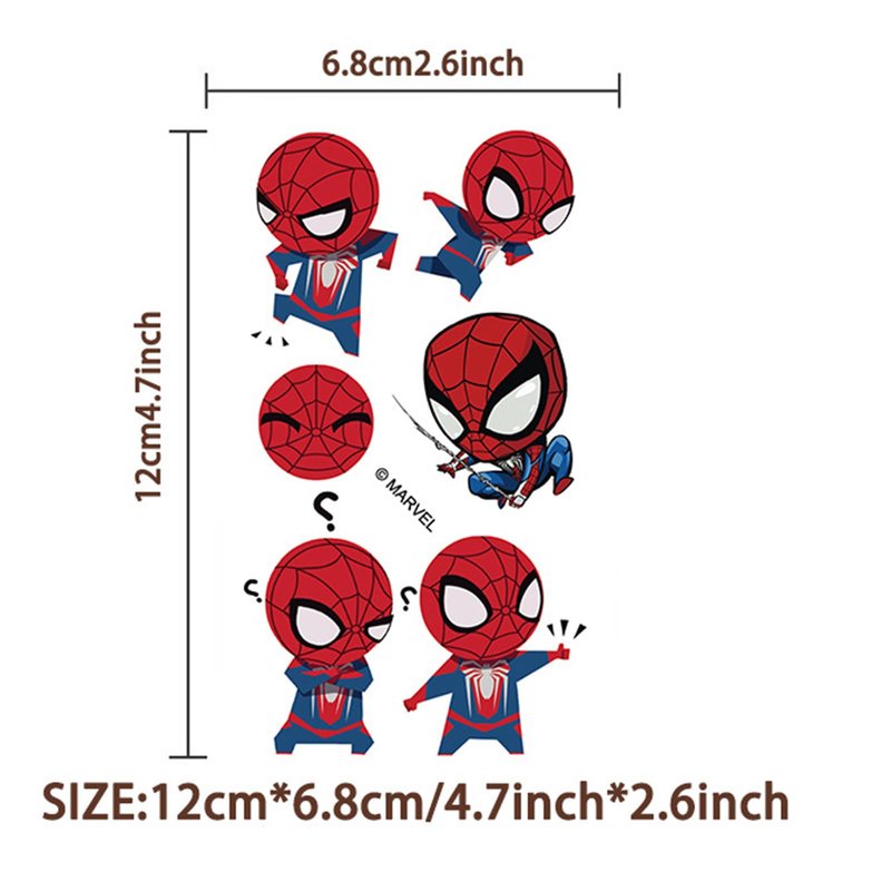 10 Sheets Spiderman Temporary Tattoos for Kids, Cool Birthday Party Favors, Cute Cartoon Decoration Sticker Gifts for Teen Girl Boys Home Activity Class Prizes Carnival Christmas Rewards