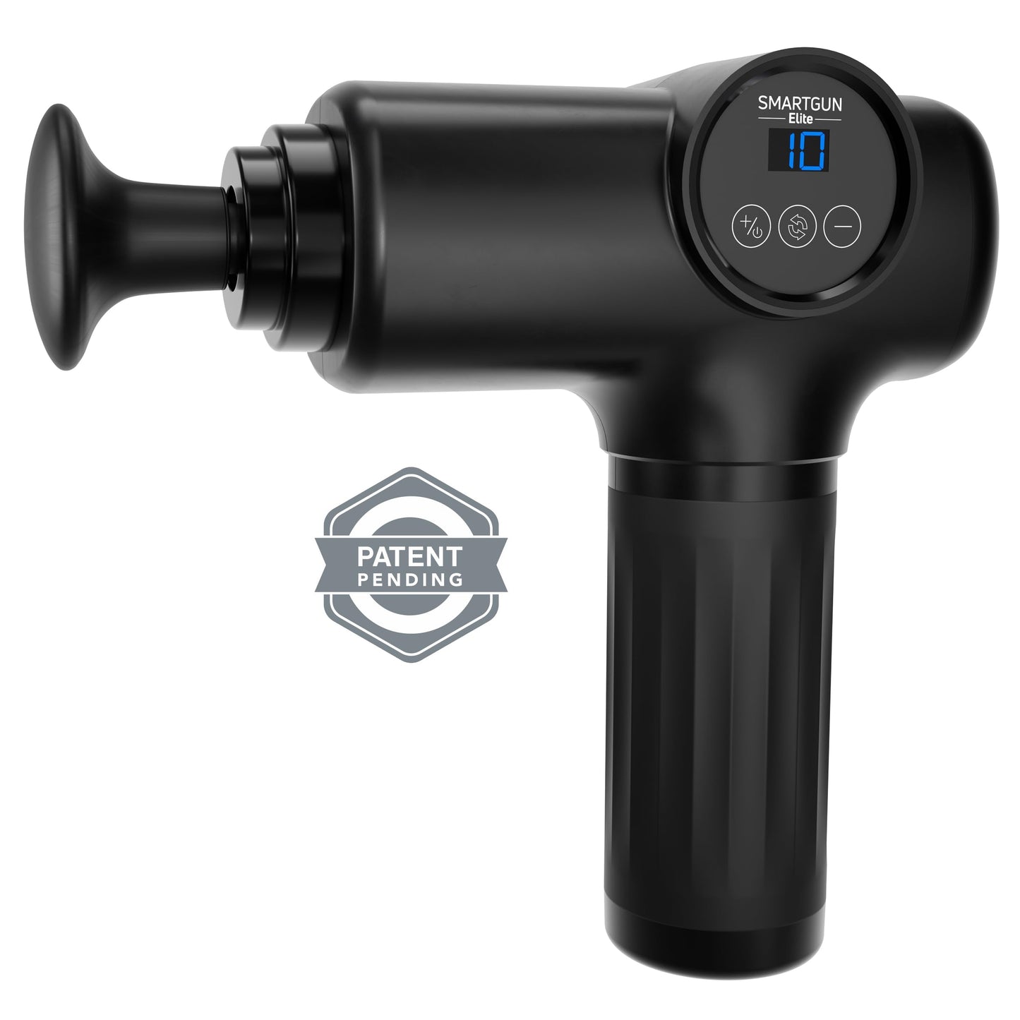 SPA SCIENCES - SmartGun Elite – Therapeutic Deep Tissue Percussion Massager – for Muscle Soreness - with Interchangeable Heads, 10 Intensity Levels and Smart Comfort Pulse – USB Rechargeable