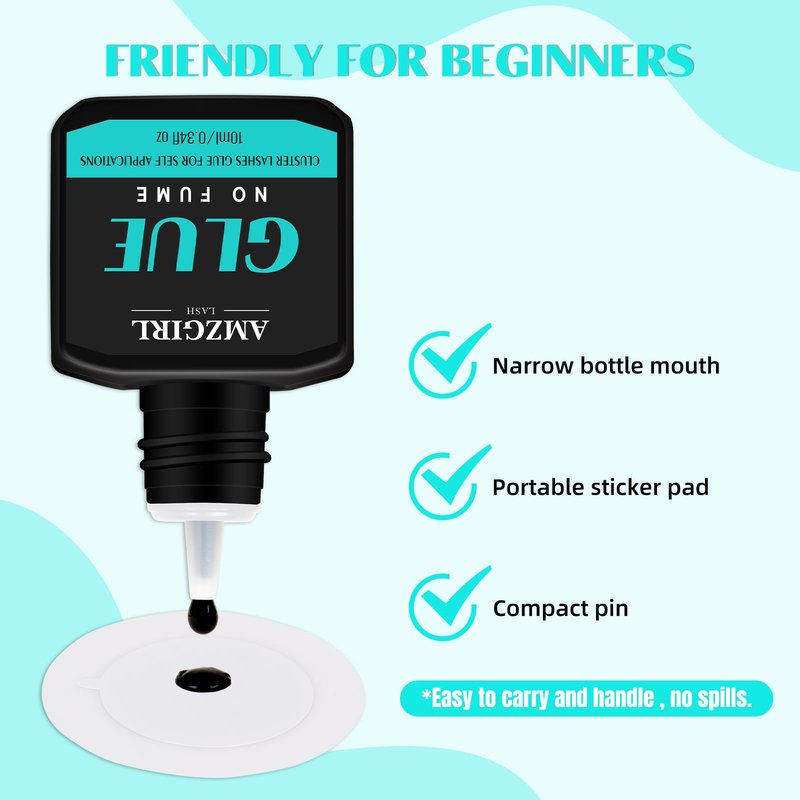 Lash Glue 10ml Individual Lash Extension Glue, Waterproof Black Eyelashes Adhesive 3 Sec Drying Time, Long Lasting for 48 Hours, Lightning Speed Eyelash Clusters Adhesive