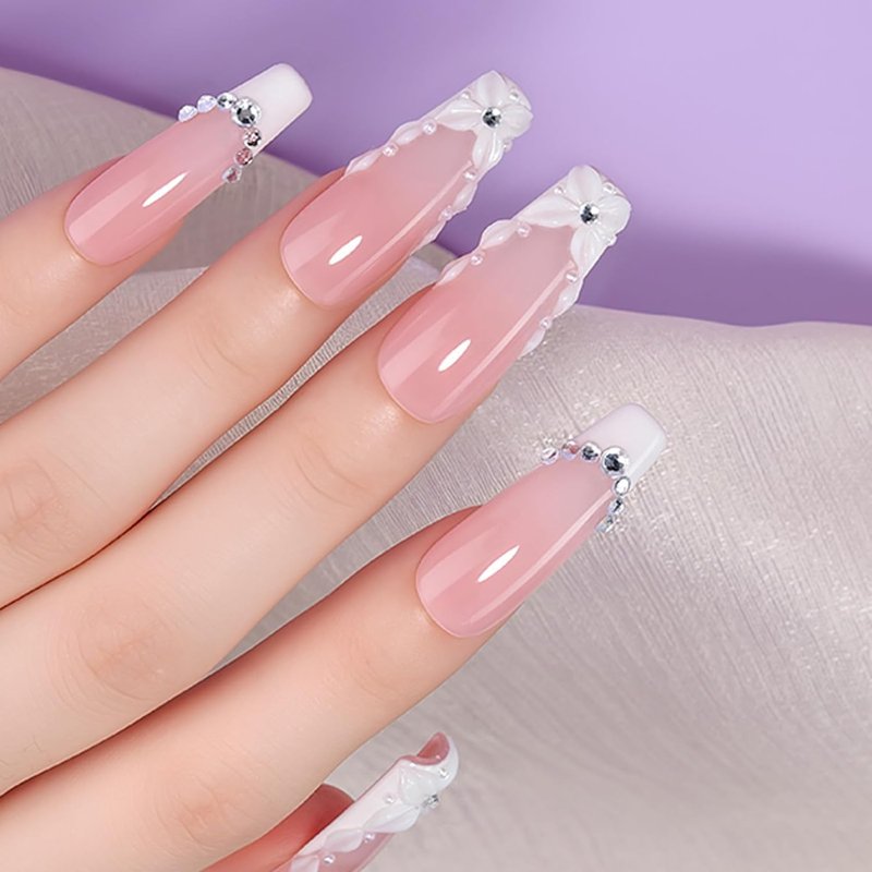 3D Gel Nail Art Starter Kit - Clear & White Sculpting Gel with Chrome Powder | Non-Sticky Molding & Carving Glue