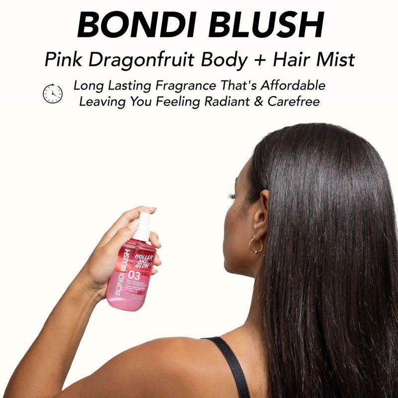 Holler And Glow Back To Bondi Pink Dragon Fruit Body Mist & Body Butter Duo, Body Spray & Hair Perfume, Vacation Lotion For Dry Skin, Must Have For Women & Teen Girls, Long Lasting, 2 Piece Gift Set