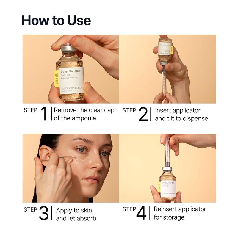 Glow Intensive Silk Peptide Ampoule - Copper Peptides Serum for Face | Hydrating Korean Skincare, 1.35 fl oz