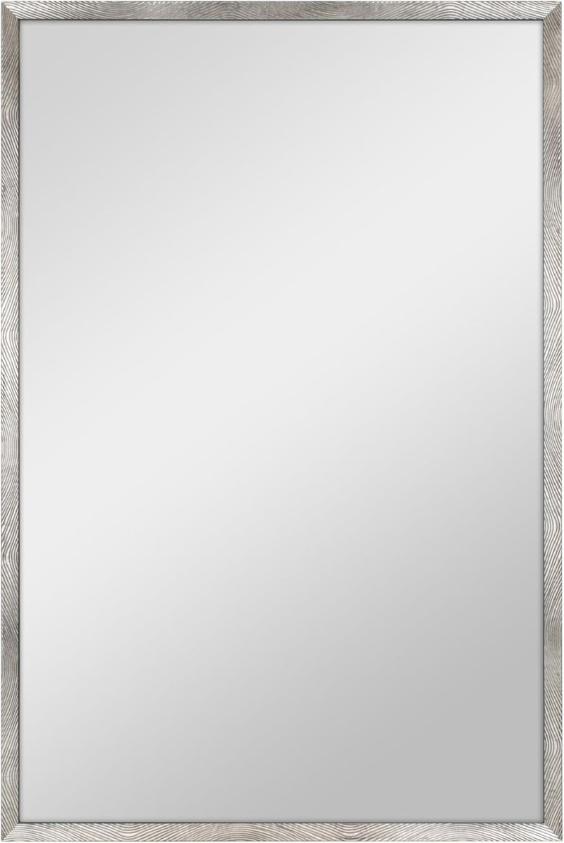 MCS Wall Mirror - Micro Rope Design with Brushed Nickel Finish | 20x30 Inches