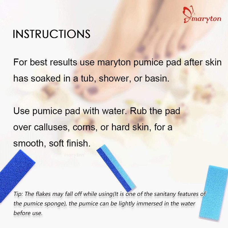 Maryton Pumice Stone for Feet - Callus Remover & Scrubber | Pack of 4, Blue