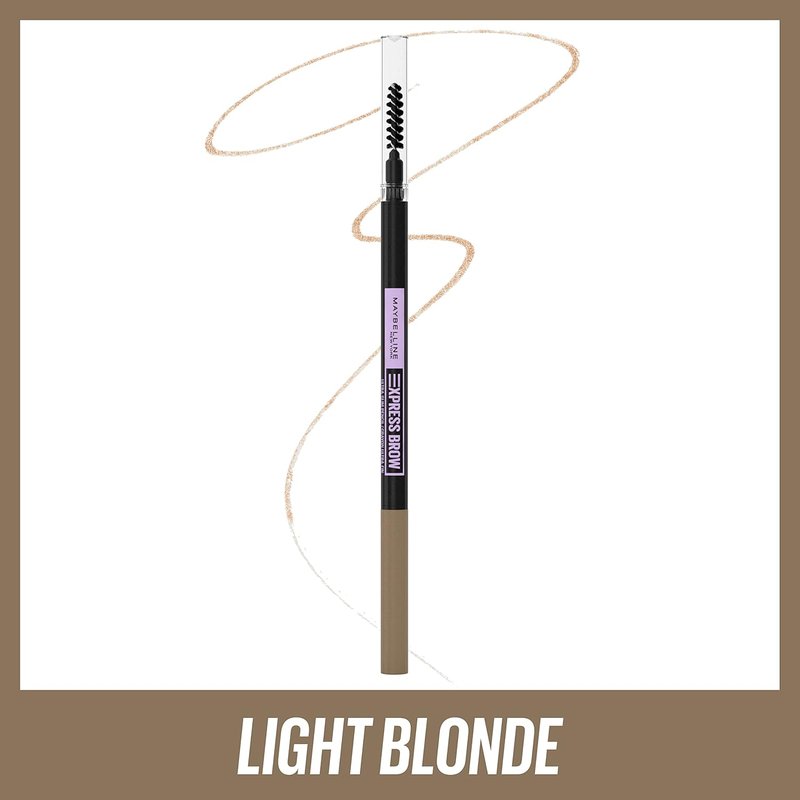 Maybelline Brow Ultra Slim Defining Eyebrow Pencil - Light Blonde | 1.55mm Tip & Blending Spoolie for Precision