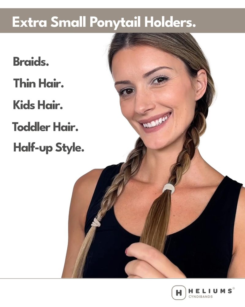 Extra Small Hair Ties - No Damage Mini 0.7 Inch Soft Seamless Bands for Toddlers & Kids - 40 Count | Black