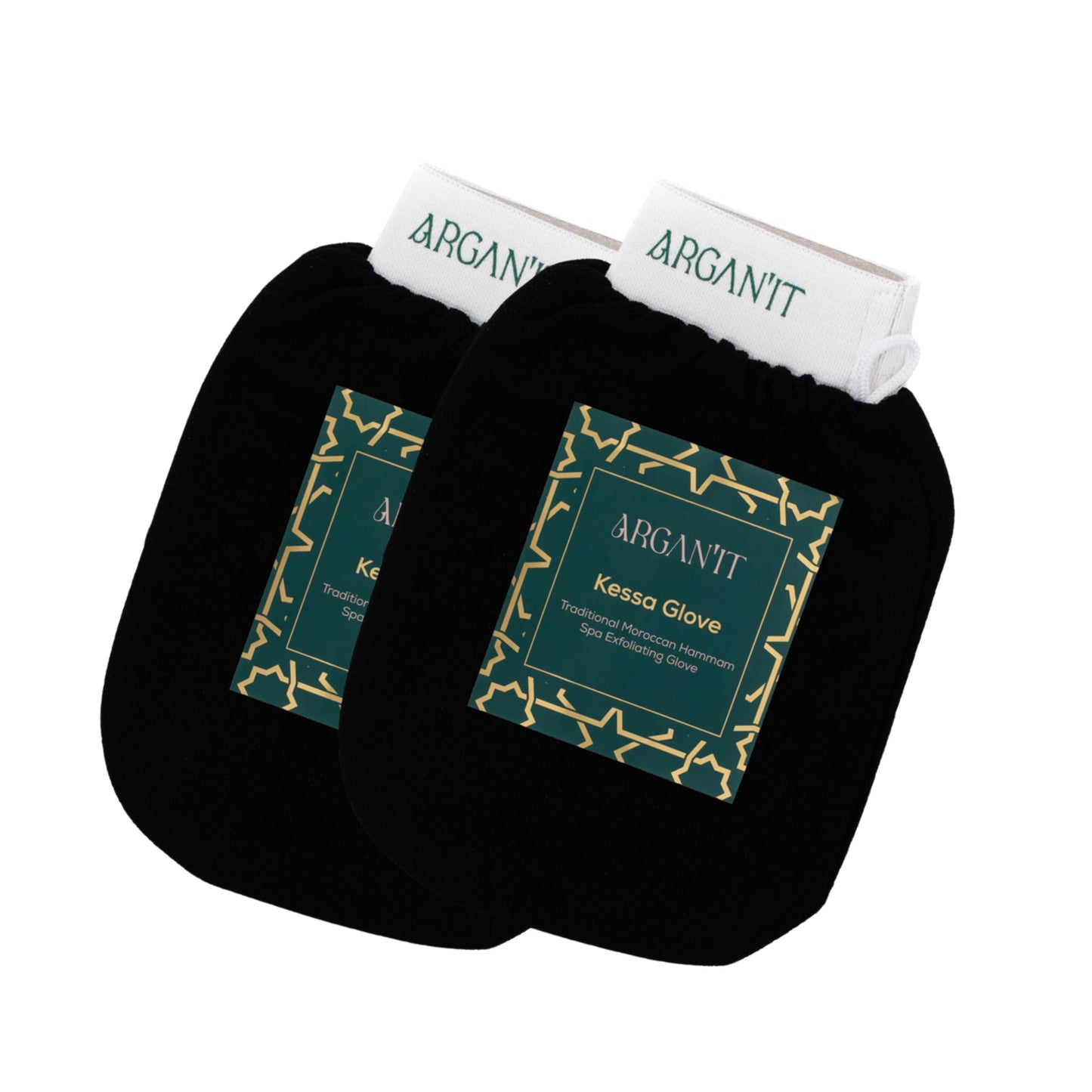 Moroccan Exfoliating Kessa Glove Deep Skin Cleansing & Exfoliation - Korean 100% Vegan Viscose Body Exfoliator for Self-Tan & Dead Skin Removal & Keratosis Pilaris (Set of 2)