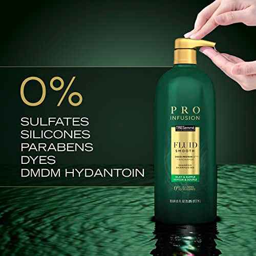 TRESemm? Cruelty-Free Pro Infusion Fluid Smooth Shampoo For Silky & Supple Hair Sulfate Free, Infused With Natural Coconut Droplets + Plant-Based Salon Protein + Niacinimide 33.8oz