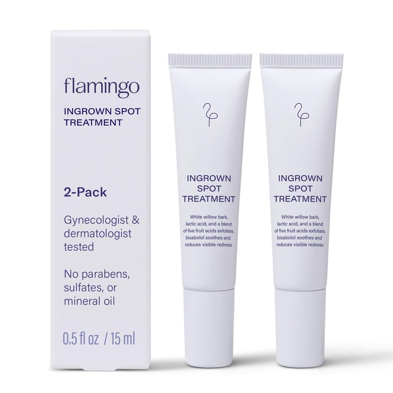Flamingo Ingrown Hair Treatment, Spot Treatment Applicator, 0.5 FL OZ, Pack of 2- Dermatologist & Gynecologist Tested