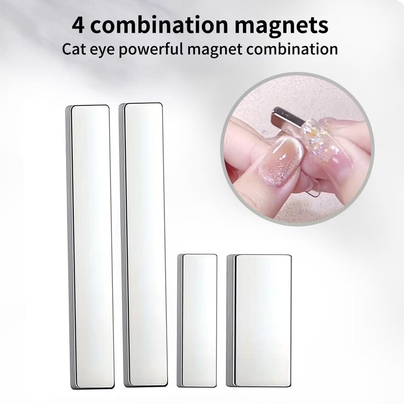DAIXIANGER 11PCS Cat Eye Nail Magnet Tool Set - Double-Head Magnet Sticks, Heart Shaped Magnets for Cat Eye Gel Nail Polish, Professional Nail Art DIY Accessories for Home Manicure