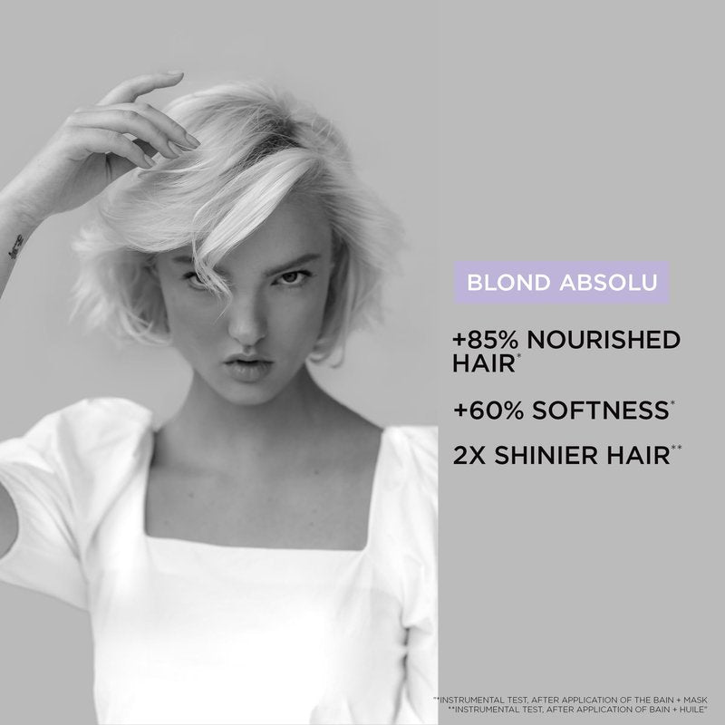 Kerastase Blond Absolu Ultra-Violet Purple Hair Mask For Lightened, Highlighted and Grey Hair - Neutralizes Brassy and Yellow Undertones With Hyaluronic Acid, 6.8 Fl Oz
