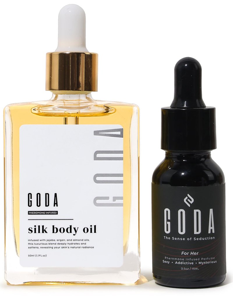 GODA for Her Perfume and Silk Body Oil for Women - Perfect Bundle for Your Daily Stunning Beauty and Attraction