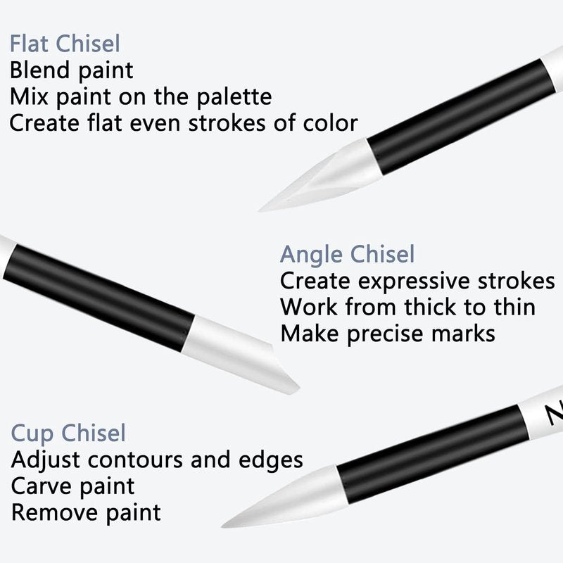 BQAN Nail Art Sculpture Pen Set - 5 Silicone Brushes for Gel & Acrylic Nails | Home Salon Tools (Black)