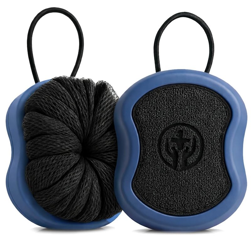 Shower Scrubber for Body 2-in-1 : 2 - Pack High Foaming Body Scrubber Exfoliator for Men, Ergonomic Shower Scrub, Deep Exfoliating Travel Bath Brush Loofah for Women, Durable Skin Wash Tool