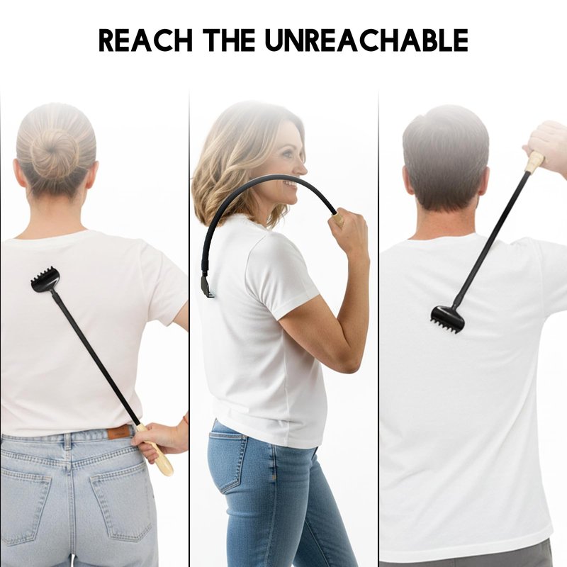 Flexible Back Scratcher, 23.2" Bendable Long Handle Back Scratcher, Curved Adjustable Back Scratcher for Itch Relief, Easy Reach Back Scratcher for Seniors, Men & Women