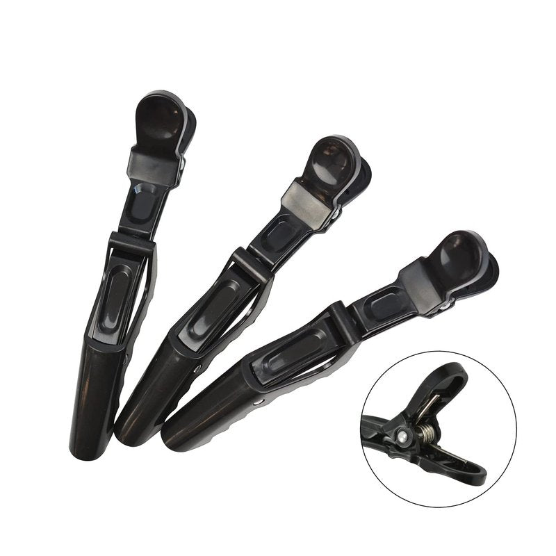 Hair Clips for Women - 10 Pcs Alligator Styling Sectioning Clips | Professional Salon Quality (Black)