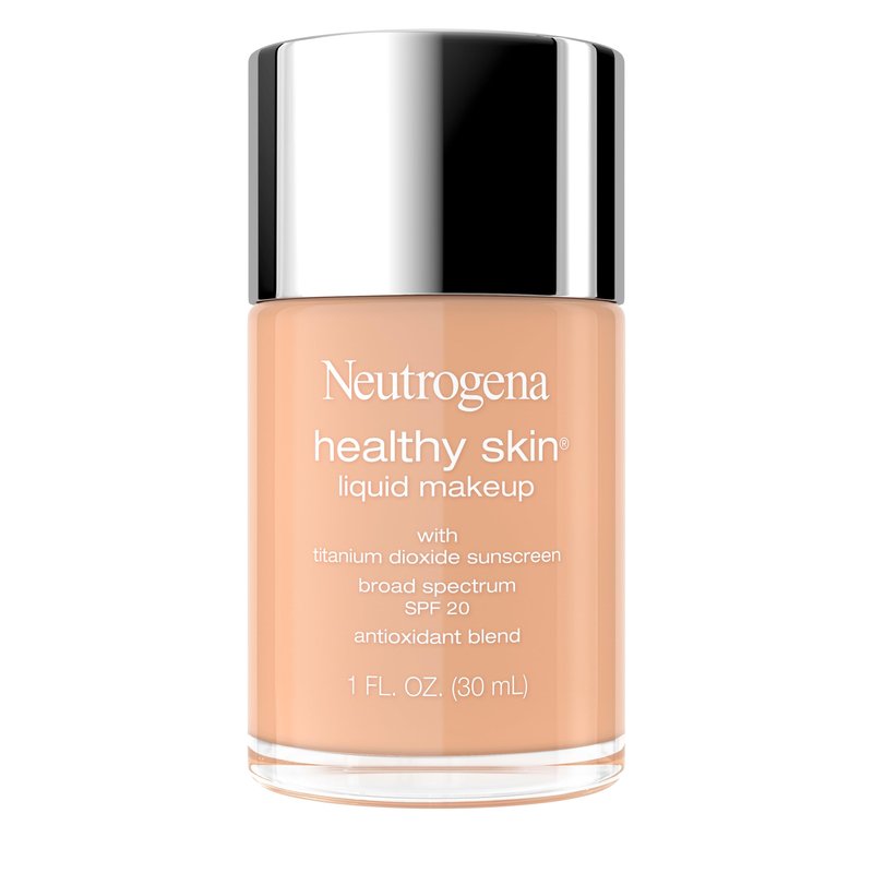 Neutrogena Healthy Skin Liquid Foundation Makeup with Broad Spectrum SPF 20 Sunscreen, Lightweight, Medium Coverage Makeup with Sunscreen and Pro-Vitamin B5, Natural Ivory 20, 1 fl. oz