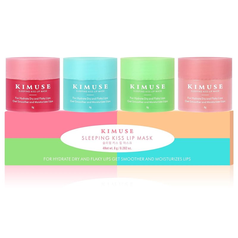 KIMUSE Lip Mask Set - 4PCS Overnight Treatment for Intense Hydration & Nourishment | Moisturizes Cracked Dry Lips