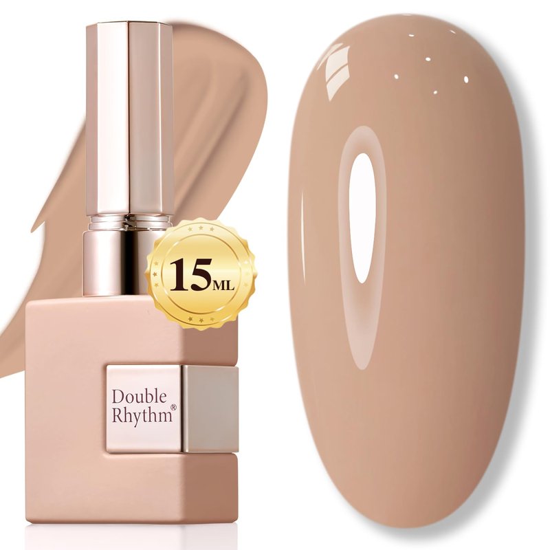 **Double Rhythm Gel Nail Polish - Pure Sheer Soak Off Formula for DIY Manicure | Deep Khaki 15ML**