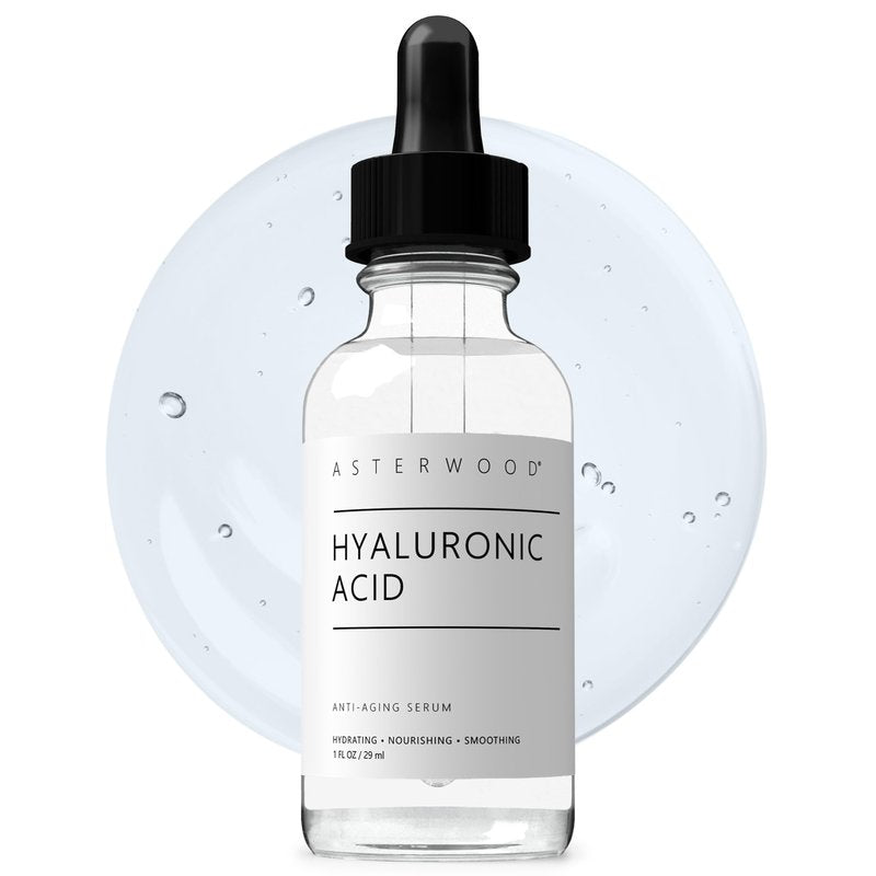 Asterwood Pure Hyaluronic Acid Serum for Face - Plumping, Anti-Aging, Hydrating - Fragrance-Free - 1 Fl Oz