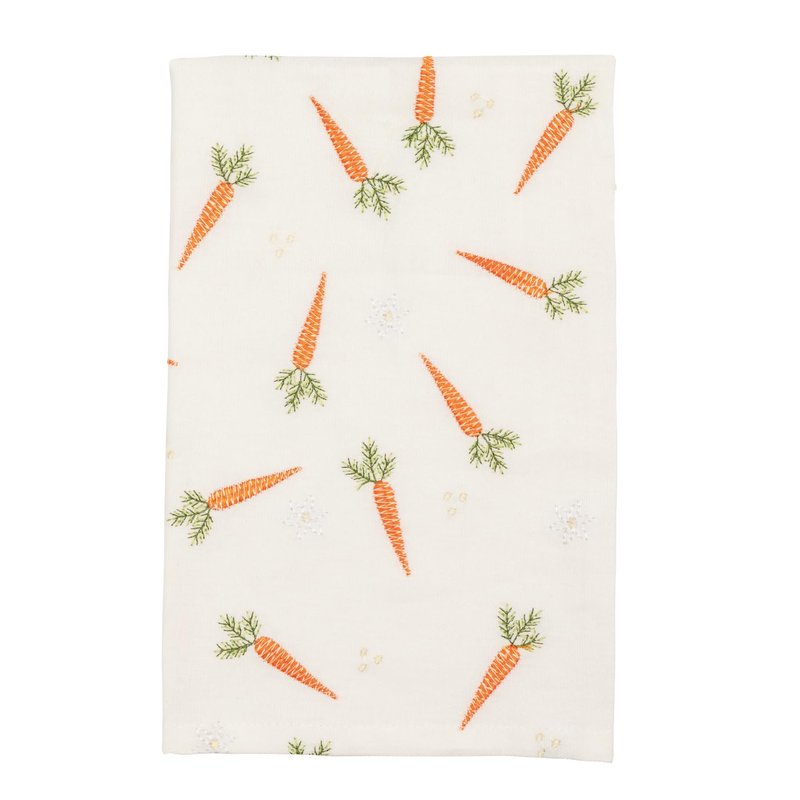 Mud Pie Easter Embroidered Carrots Towel