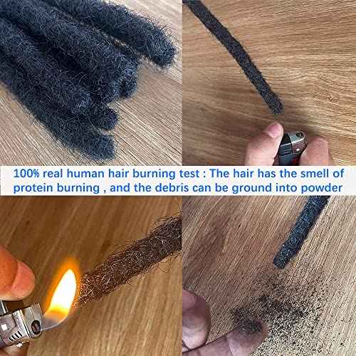 Loc Extensions Human Hair for Women Men Kids 0.4cm Thickness 30 Strands 10 Inch Natural Black 100% Handmade Permanent Locs Can Be Dyed and Bleached Dreadlock Extensions Real Human Hair
