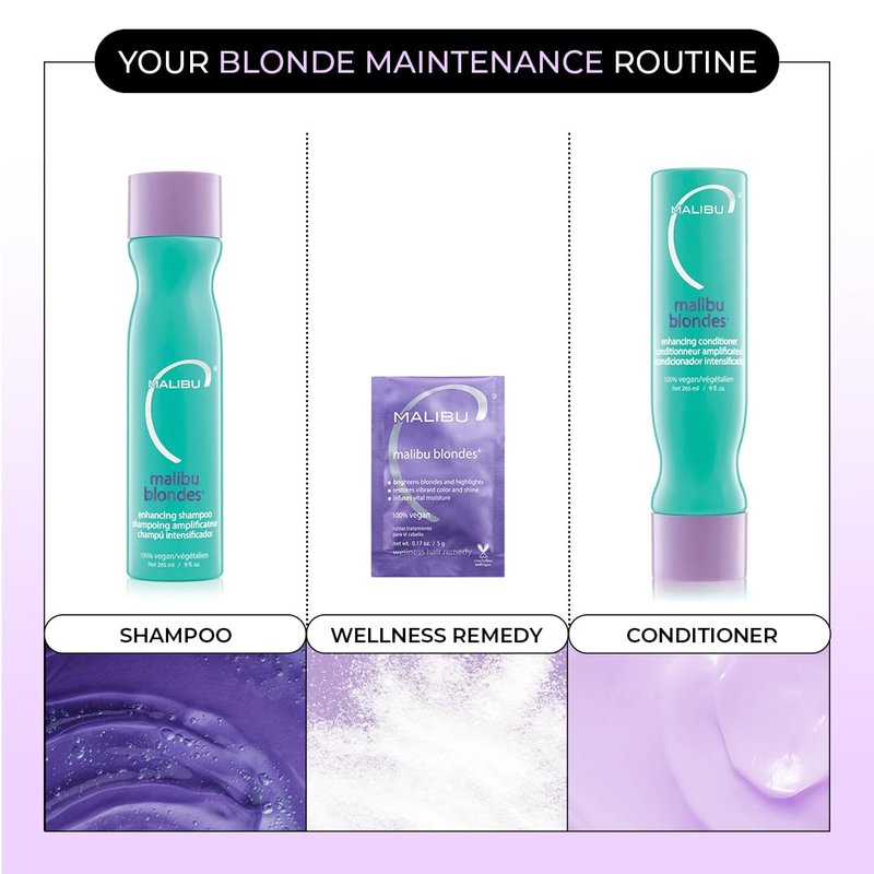 Malibu C Blonde Shampoo & Conditioner Set | Protects Color Vibrancy & Infuses Moisture - Sulfate-Free Hair Care