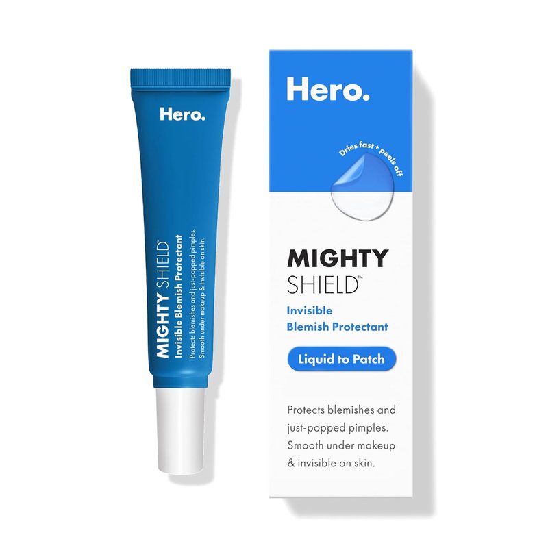 HERO COSMETICS Mighty Shield™ Liquid Patch - Invisible Blemish Protectant for Fast-Drying Pimple Care | 6 Patches